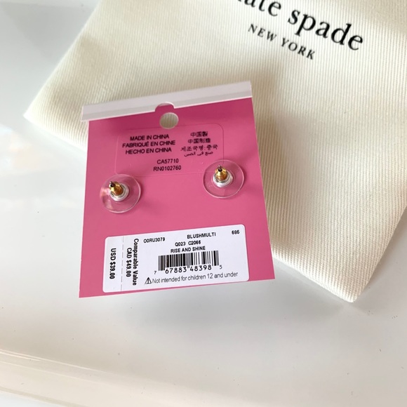 NWT Kate Spade 14k rosegold pearl stud earrings - Picture 4 of 4